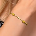 thumbnail image 3 of Gem Stone King 18K Yellow Gold Plated Silver Yellow Citrine and White Zirconia Tennis Bracelet for Women | 3.24 Cttw | Gemstone November Birthstone | Oval 7X5MM | 6 inch + 1 inch Extender, 3 of 6