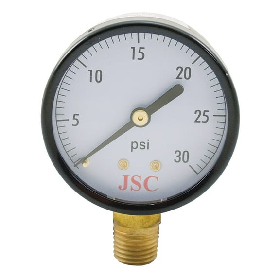 30 PSI Pressure Gauge, 2" Face,PartNo G60030 JonesStephens