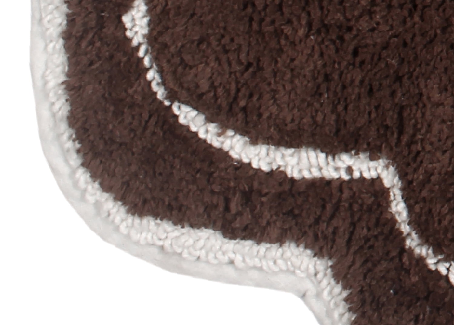 Home Weavers Allure Collection 100% Cotton Non-Slip Bathroom Rug Set Machine Washable Bathroom Rug-17"x24", Bath Rug- 21"x34", U Shaped Contour- 20"x20", Brown Color 3 Piece Bath Rug set