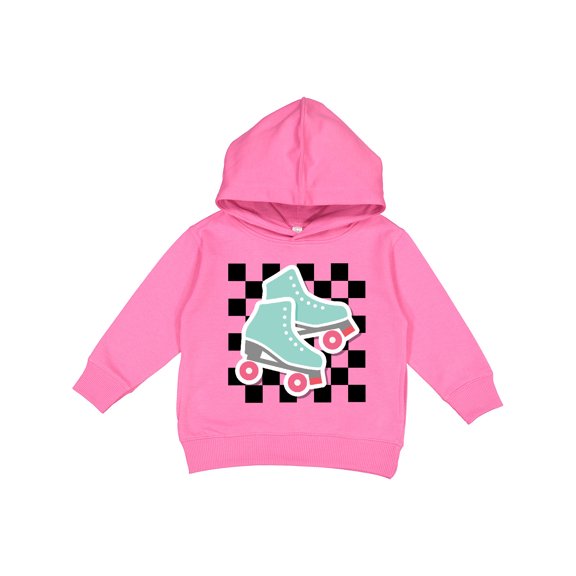 Inktastic Retro Skating Roller Skates Checkered Toddler Hoodie