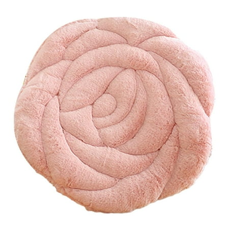 Soft Seat Cushion Cozy Rose Flower Shaped Warm Comfortable skid Living Room Pink