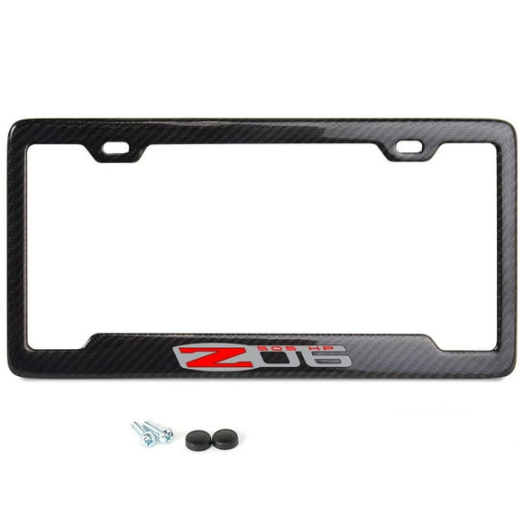 C6 Z06 Corvette Carbon Fiber Notched License Plate Frame for 2005-2013 Corvettes