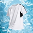 thumbnail image 2 of XIYON Men's T-Shirts 2026 Summer Color Block Silk Short Sleeve T Shirt Mesh Loose Fitting Running Breathable Soft Fashion, 2 of 3