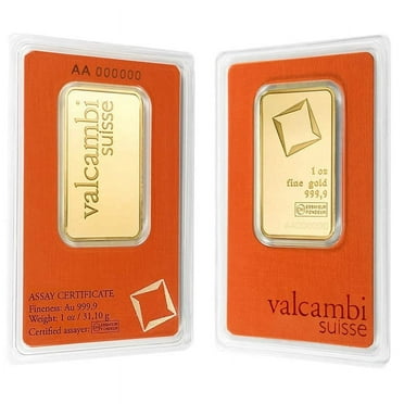 1 oz Gold Bar Valcambi Suisse .9999 Fine (in Assay)