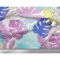 thumbnail image 2 of Soimoi Pink Poly Georgette Fabric Tropical Leaves Print Fabric by the Yard 42 Inch Wide, 2 of 3