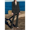 thumbnail image 2 of H QUALITY Newest 2025 Runway Designer Suit Set Wom's Career Fashion Single Button Blazer Flare Pants Suit, 2 of 6