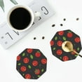 thumbnail image 4 of Lsque Tomatoes1 Pattern 4" Drink Coasters Set of 4, PVC Leather Absorbent Coasters, Table Coaster Set Decorative Coffee Cup Coasters Housewarming Gift -Octagon, 4 of 6