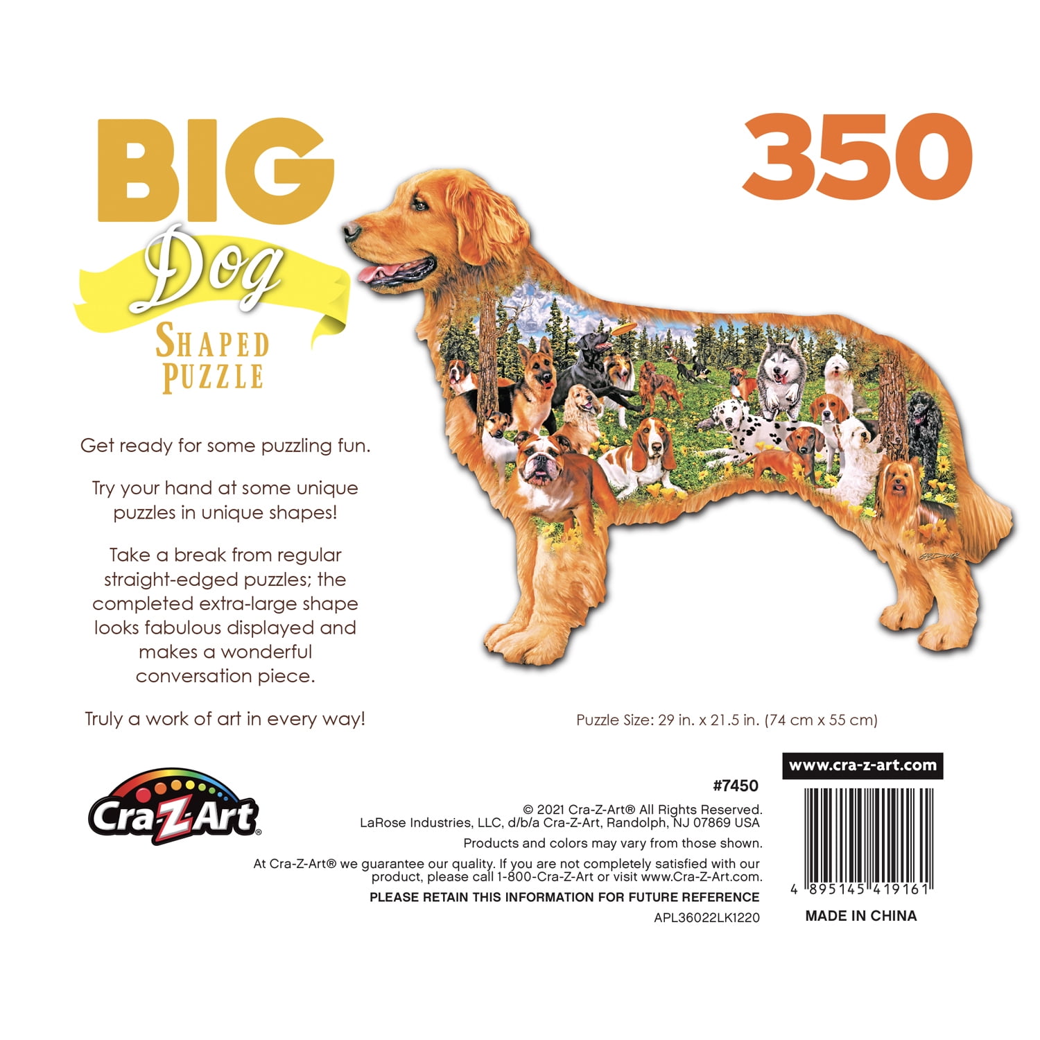 Cra-Z-Art - RoseArt - Big Shaped - Dog Park - 350 piece jigsaw puzzle -  Cra-Z-Art Shop