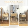 thumbnail image 3 of Gymax 2 PCS Nightstand Bedside Sofa Table with Rattan Drawer for Bedroom & Living Room, 3 of 10