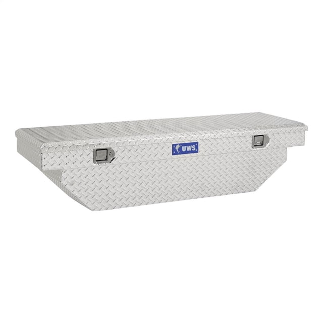 UWS TBS-60-A Tool Box Crossover Angled; Single Lid; Diamond Tread; Bright; Aluminum; 60-7/8 Inch Length x 20 Inch Width x 14-3/4 Inch Height