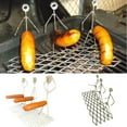 BBQ Hot Dog Roaster Rack Sausage Holder Portable Grill Rack Stainless