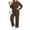 Caramel, variant on Women's Plus Size 2 Piece Hoodie Outfits - Ribbed Knit Hooded Sweatshirt & Wide Leg Pants Set, Cozy Fall Winter Loungewear,Beige,2XL