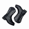 thumbnail image 4 of Kids Western Boots for Girls Boys Embroidered Square Toe Cowboy Boot Mid Calf Toddler Cowgirl Boot Side Zipper Shoes Little/Big Kid, 4 of 6