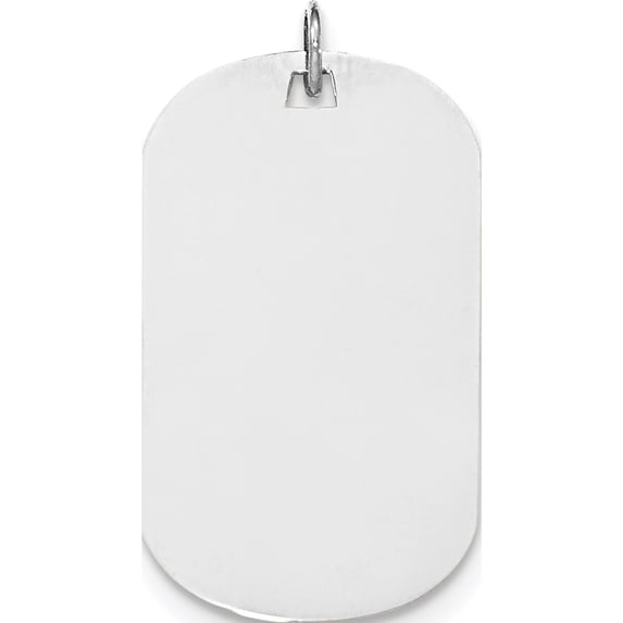 14k White Gold Plain .035 Gauge Engraveable Dog Tag Disc Pendant / Charm
