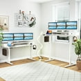 thumbnail image 3 of Topbuy 63" x 24" Standing Desk with Drawers Electric Stand-up Desk with Monitor Stand White, 3 of 9