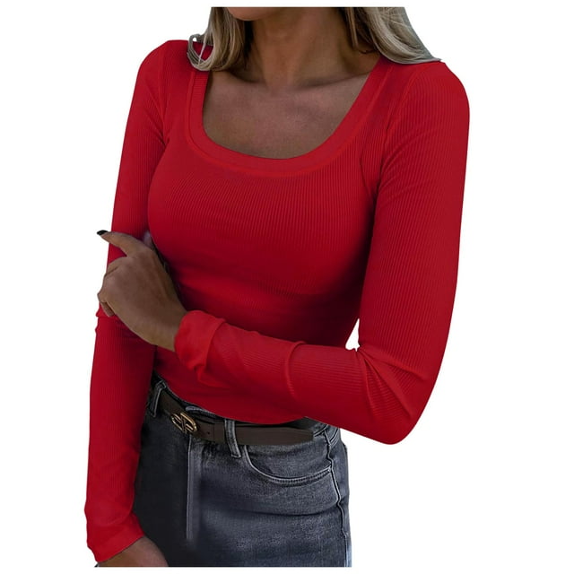 Chandails à Manches Longues en Verre Rouge de Noël pour Femmes, Automne, Imprimés, Col Rond, Trois Femmes, Chandail de Course, Manches Trois Quarts, Décontracté, T, sous-Chandails à Manches Longues pour Femmes, Haut