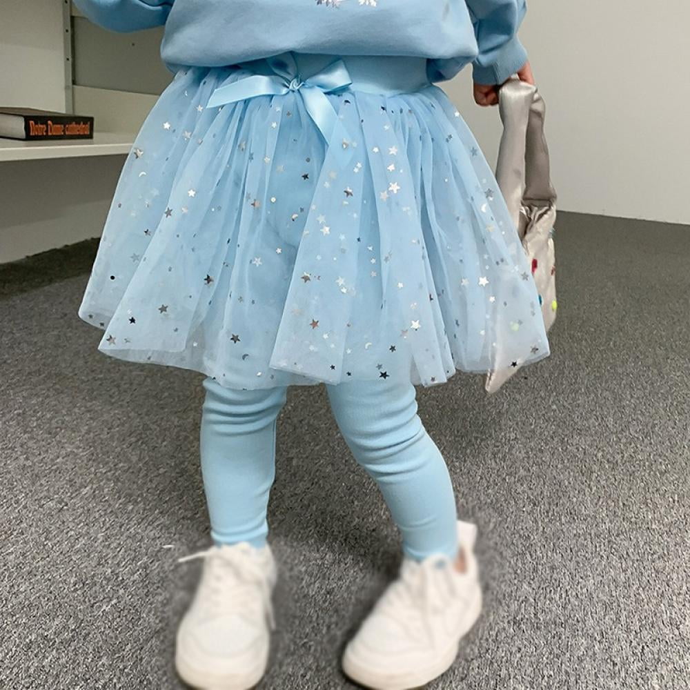 Baywell Baby Toddler Girls' Tutu Leggings Tulle Ruffle Skirted Pants