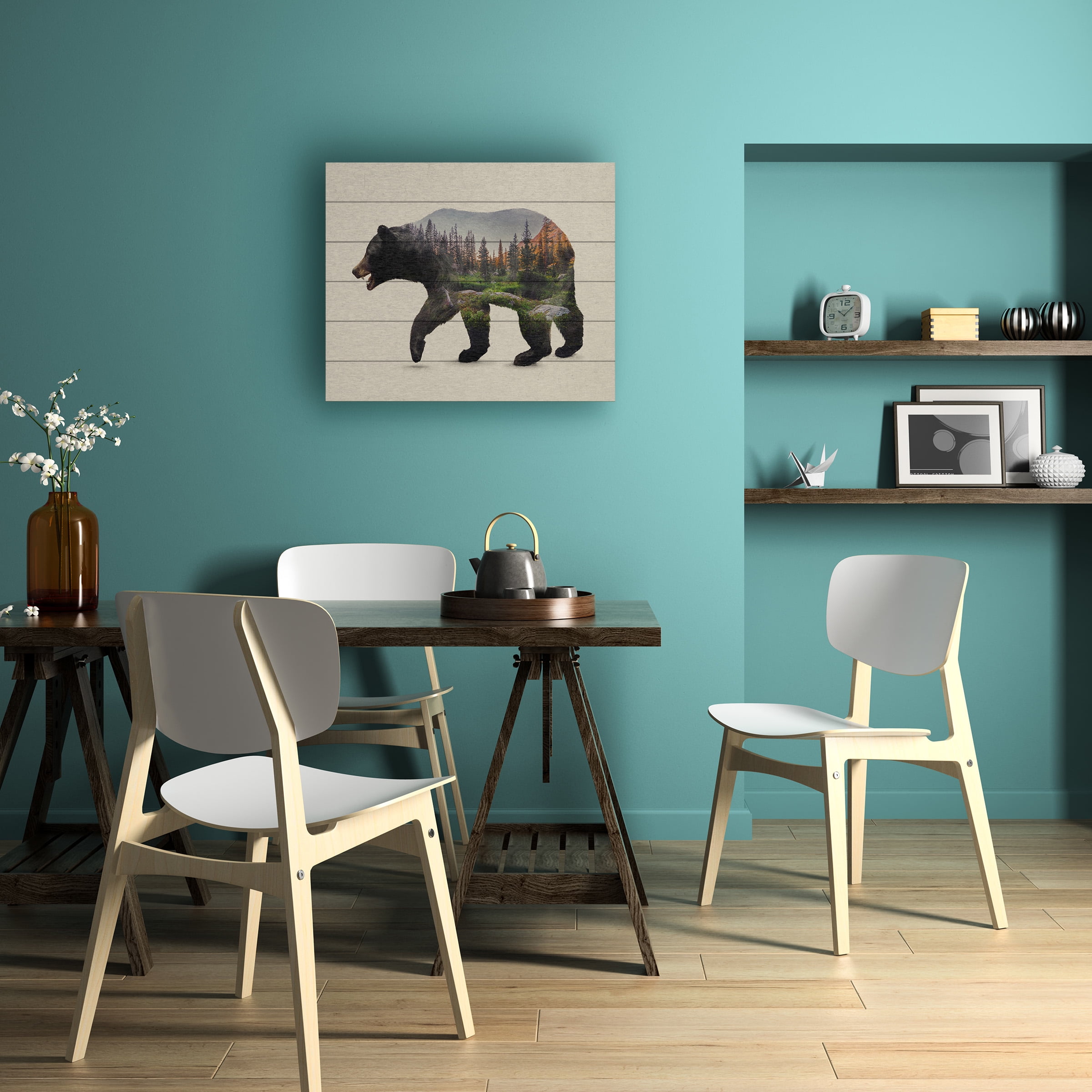 Davies Babies 'The North American Black Bear' Wood Slat Art 18x22