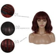 thumbnail image 3 of WIFKLSIIPG Medium Length Curly Burgundy Wig Hair Cover Party Decorations Head Protection, 3 of 8