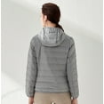 thumbnail image 6 of Wenseny Women’s Casual Zipper Lightweight Down Puffer Coat Hooded Warm Jacket Gray 2XL, 6 of 7