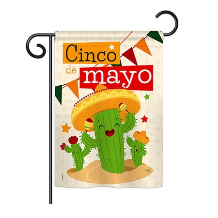 Breeze Decor - Cactus Fiesta Cinco de Mayo Country & Primitive - Everyday Southwest Impressions Decorative Vertical Garden Flag 13  x 18.5  Printed In USA
