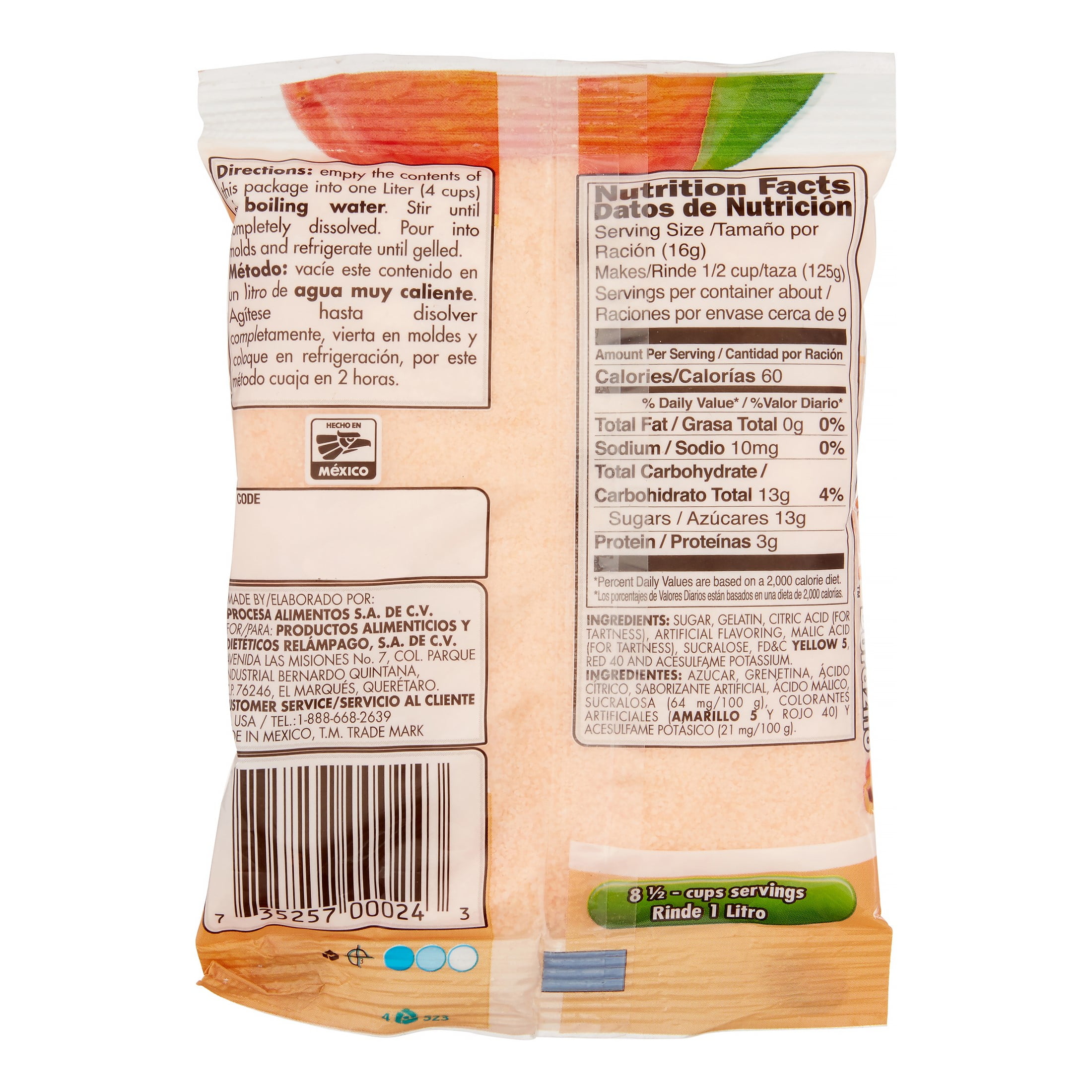 D'Gari Water, Gelatin Dessert, Peach, 5 Fl Oz by D'Gari