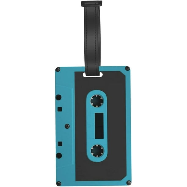 QIBAIDAN Cassette Tape Luggage Tag Identifier for Suitcases 1Pcs with Full Back Privacy Cover ID