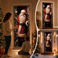 thumbnail image 3 of Christmas Santa Door Cover Vintage Santa Claus Hanging Decoration For Front Door Porch Holiday Home Party Decor, 3 of 7
