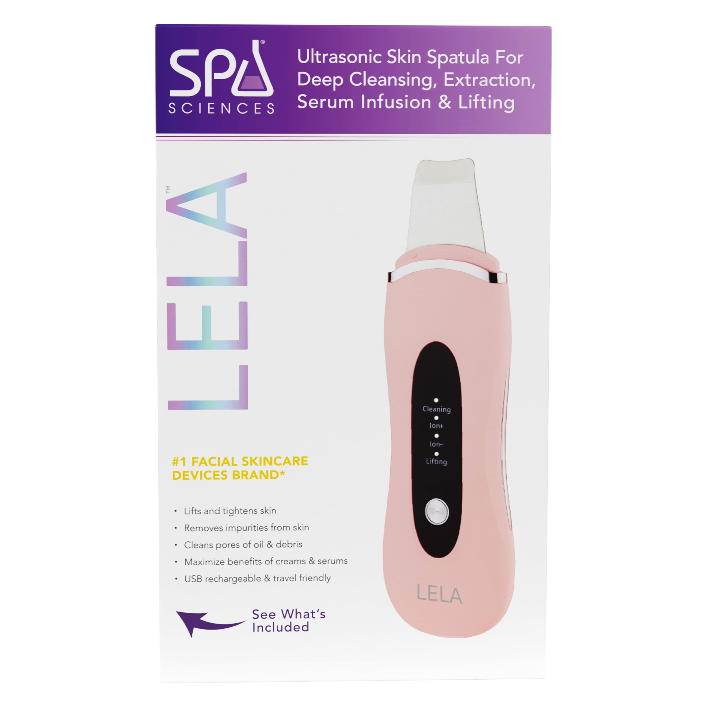 Spa Sciences LELA Ultrasonic Skin Scrubber - 4 Modes for