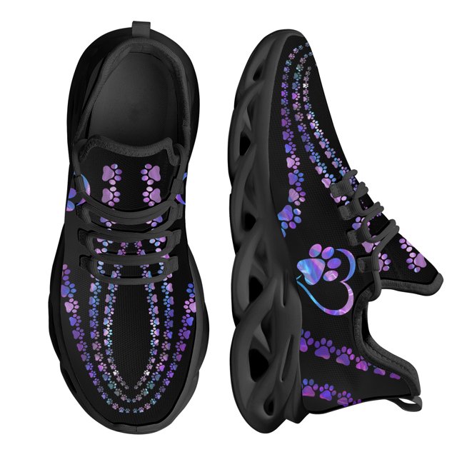 Zapatillas de deporte para mujer, transpirables, de malla, con diseño de huella de perro, ligeras, deportivas,