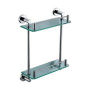 Alfi Brand ALFI brand AB9549 Polished Chrome Wall Mounted Double Glass Shower Shelf Bathroom Accessory