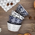 thumbnail image 2 of E-Greetshopping Japanese Ceramic Cereal Bowls Set of 4, 5 inch Vintage Blue Soup and Dessert Bowls, 2 of 14