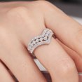thumbnail image 3 of Newshe Wedding Band for Women Vintage Curved Eternity 925 Sterling Silver Engagement Ring Cz Size 7, 3 of 7