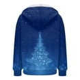 thumbnail image 5 of felwors Women's Christmas Snowflake Pine Tree Zip Up Hoodie - Red Fleece Lined Sweatshirt with Pockets Blue, L, 5 of 5
