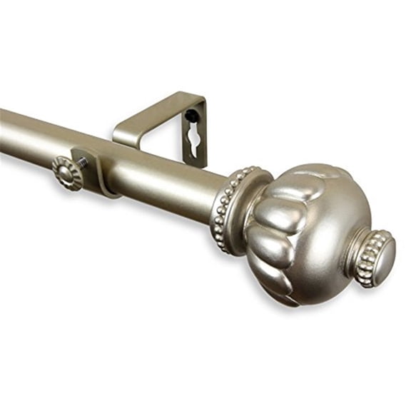 Decorative Window Curtain Rod - Tension Rod, Adjustable, Light Gold Finish - Home Decor Accent