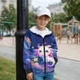 thumbnail image 2 of Uorisanigo Zip-Up Hoodies Sweatshirts Kids Long Sleeve Hooded Shirts Starry Axolotl Pollover Tops Hooded Jacket Coat with Pockets Fall Winter Clothing, 2 of 7