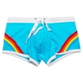 thumbnail image 2 of FcBaudy Men's Three-dimensional Flat-angle Swimming Trunks With Bra Cups To Embarrassment Four-cornered Swimming Trunks For Men man short, 2 of 9