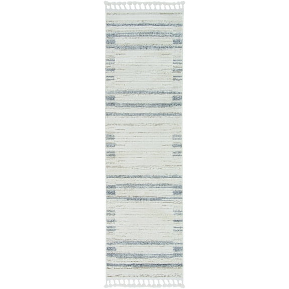 94" X 130" Ivory Grey Polyester Rug