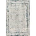 thumbnail image 3 of 5â€™ x 8â€™ Ivory and Blue Abstract Distressed Area Rug, 3 of 3