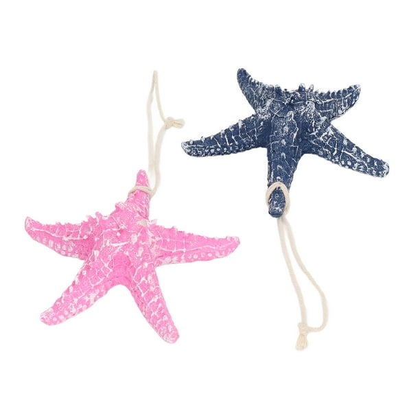 Estrella de mar de dedo Bling Bling 2 uds 13x13cm azul oscuro rosa Decoración de pared
