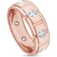 thumbnail image 2 of Eternity Bezel Set Anniversary Wedding Band Men Ring 925 Sterling Silver 14K Rose Gold Finish Jewelry Gift, 2 of 2