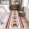 thumbnail image 5 of Valentine's Day Washable Area Rug 2 x 6 ft Red Love Shape Flowers Green Leaf Striped, Soft Non Slip Rugs Stain Repellent Indoor Felt Carpet for Living Dining Room Bedroom Home Office, 5 of 9
