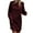 Claret, variant on Lovskoo Sweater Dress for Women Winter Casual Solid Color Knitted Sweater Long Sleeve Round-Neck Dress Claret