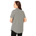 thumbnail image 2 of Woman Within Plus Size Perfect Short Sleeve Button-Down Shirt Oversized Tunic Blouse, 2 of 6