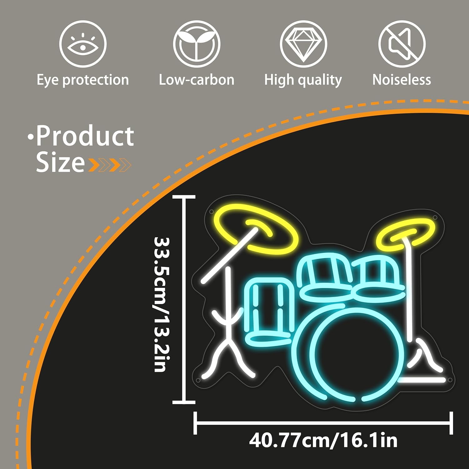 Drum set Neon Sign for Wall Decor,Kids USB Powered Drum set Led Sign, Reusable Drum set Light Up Sign for Boys and Girls, Light Up Sign for Bedroom and Livingroom