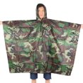 thumbnail image 2 of Poncho de lluvia 3 en 1, impermeable, de camuflaje, antidesgarro, chaqueta de lluvia con mangas de murciélago y capuchas, 2 of 8