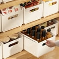 thumbnail image 1 of Retractable Kitchen Storage Box Adjustable Plastic Organizer for Cabinets, Snacks, Seasonings, Household Sundries, Space Saving with Handles, 1 of 9