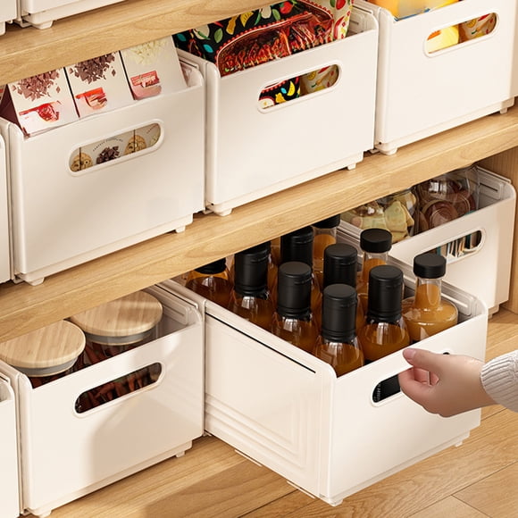 LSLJS Retractable Storage Box Kitchen Cabinet Right Angle Storage Box Household Snack Seasoning Sundry Organizer Box Retractable Storage Boxes