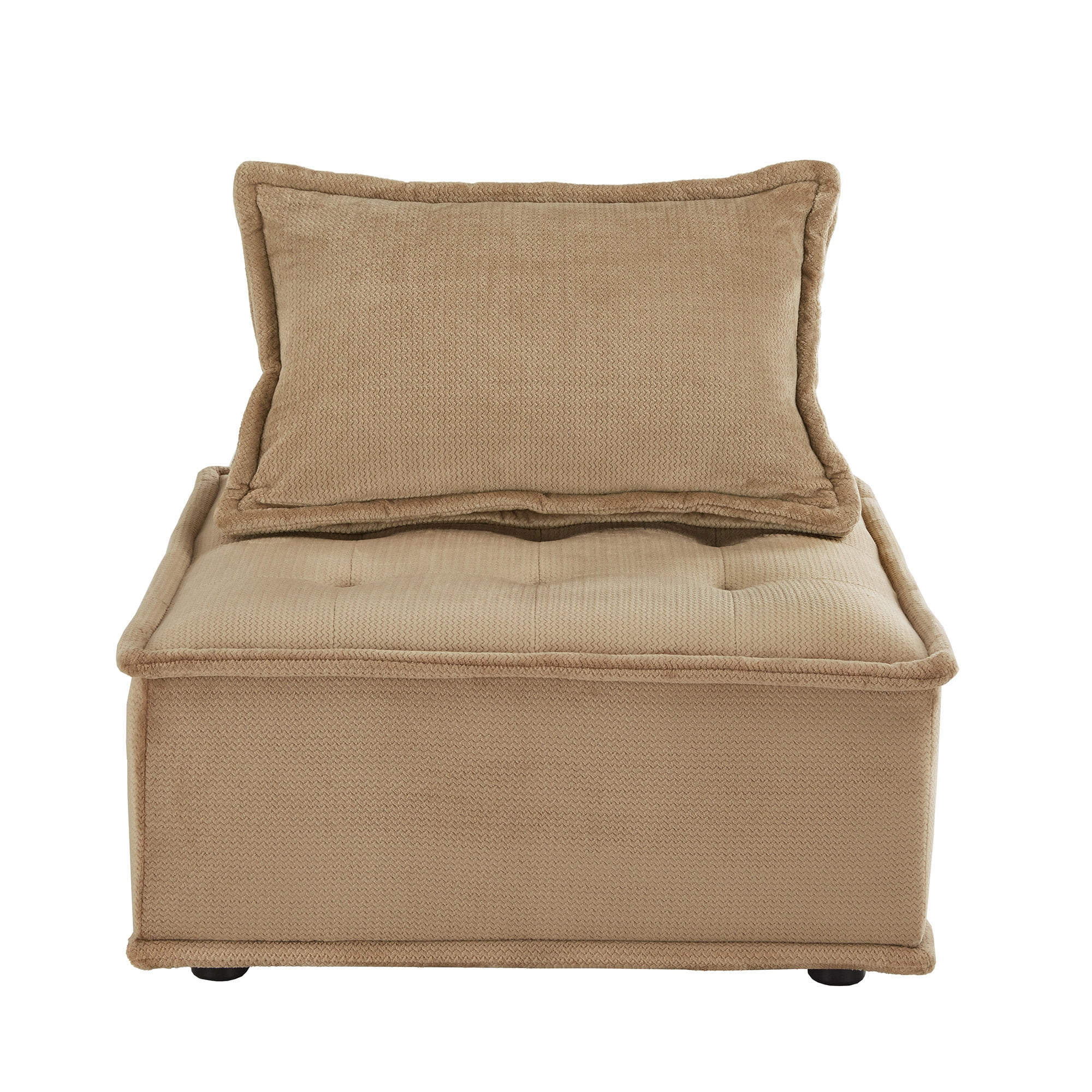 Weston Home Skagway Velvet Tufted Modular Accent Chair with Pillow Back, Taupe