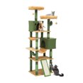 thumbnail image 2 of Uforic 76" Large Cactus Cat Tree Tower, Multi-Level Cat Condo with sisal Scratching Post & Plush Platform, Hammock, Green, 2 of 9